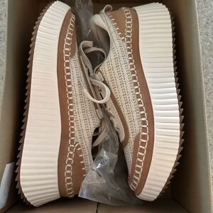 Dolce Vita Tan and Cream Sneakers